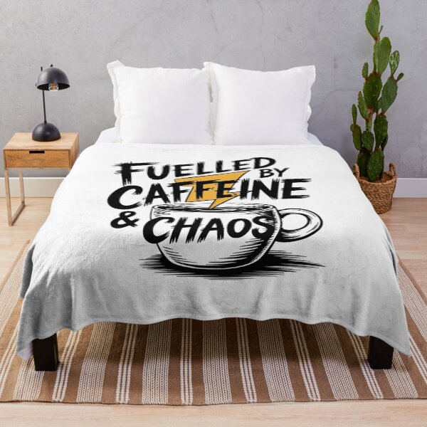 Item preview, Fuelled by Caffeine & Chaos – Funny Coffee Lover Quote Design designed and sold by Cool-cat-art.