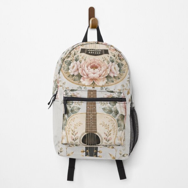 Item preview, Guitar Elegant Symmetrical Watercolor Peony Floral Art designed and sold by Kate1art.