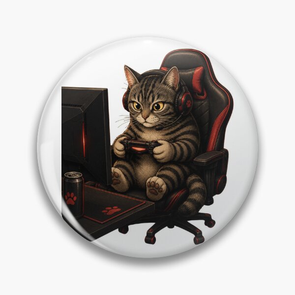 Item preview, Gaming Cat in Gaming Chair designed and sold by Mysthor-Designs.