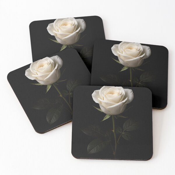 Item preview, Elegant White Rose Flower Minimalist Floral Design designed and sold by bellaever.
