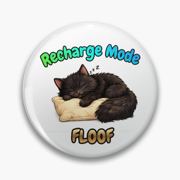 Item preview, Recharge Mode FLOOF – Cute Sleeping Black Cat designed and sold by lumar23.