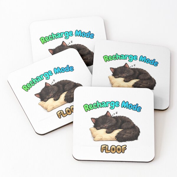 Item preview, Recharge Mode FLOOF – Cute Sleeping Black Cat designed and sold by lumar23.