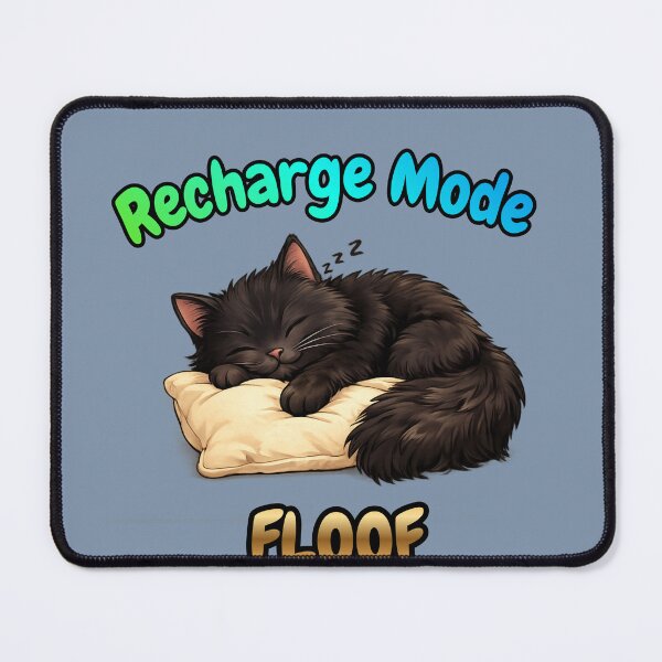 Item preview, Recharge Mode FLOOF – Cute Sleeping Black Cat designed and sold by lumar23.