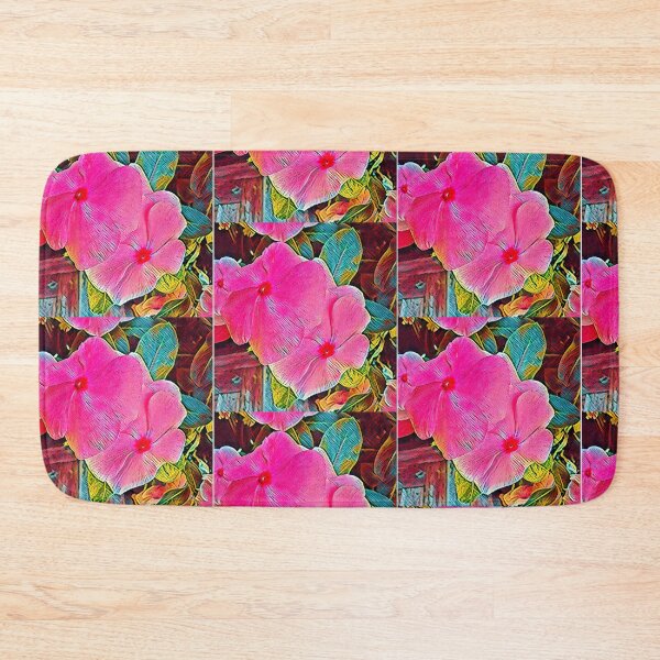 Item preview, Watercolor Rainbow Impressionist Pink Periwinkle Flower Art designed and sold by BalkanBloom.