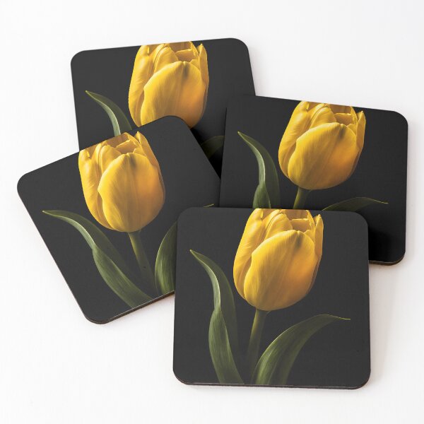 Item preview, Elegant Yellow Tulip Flower Dark Background designed and sold by bellaever.