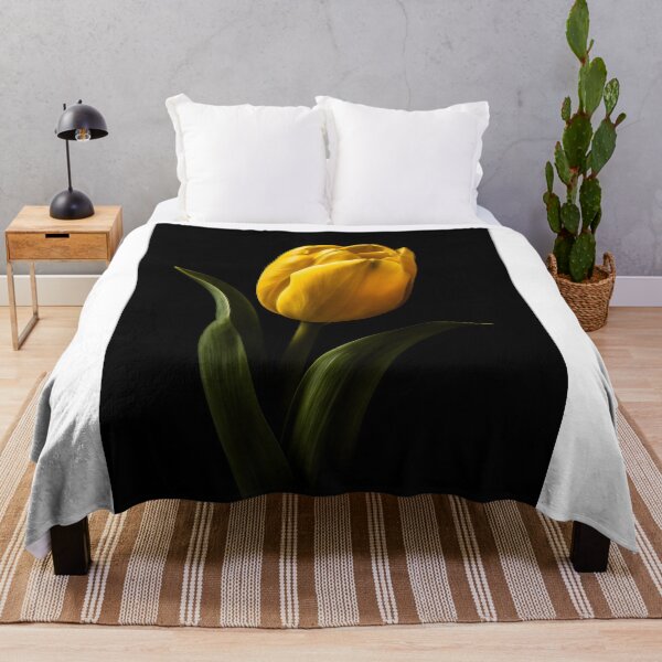 Item preview, Elegant Yellow Tulip Flower Dark Background designed and sold by bellaever.