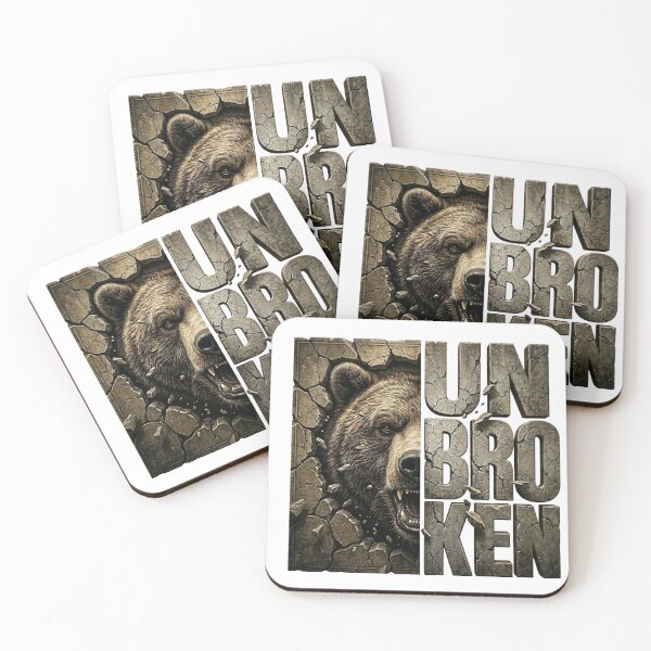 Item preview, UNBROKEN Bear Stone Typography Wildlife designed and sold by Presshue.