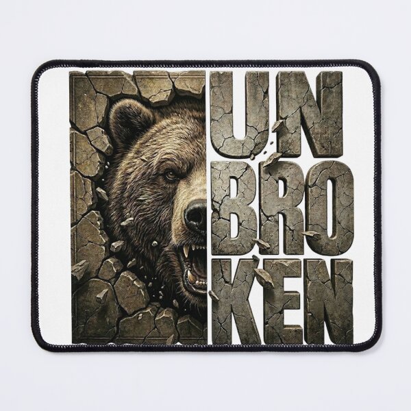 Item preview, UNBROKEN Bear Stone Typography Wildlife designed and sold by Presshue.