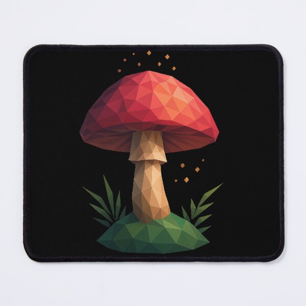 Item preview, Geometric Mushroom Low-Poly Art | Modern Faceted Nature Design designed and sold by pawmad.