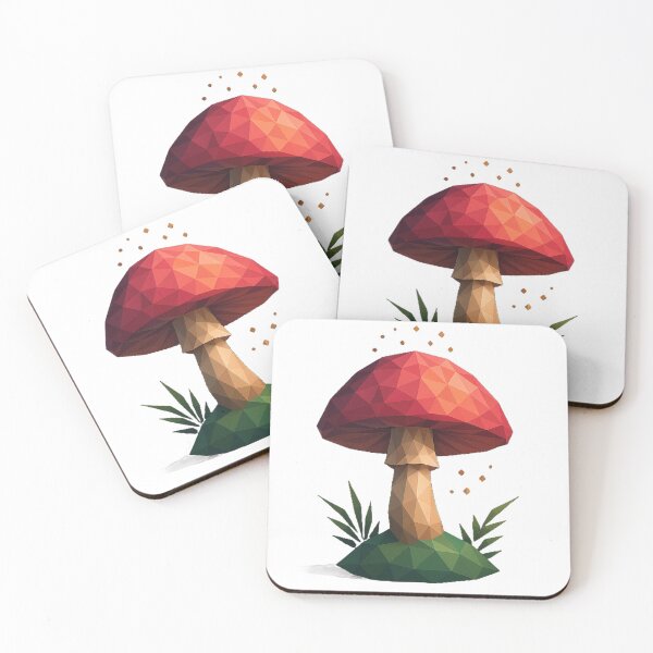 Item preview, Geometric Mushroom Low-Poly Art | Modern Faceted Nature Design designed and sold by pawmad.