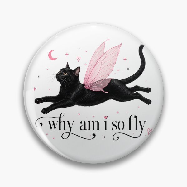 Item preview, Why Am I So Fly Black Cat Fairy Aesthetic Art designed and sold by VGAfanatic.