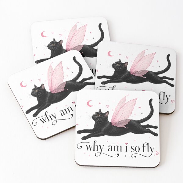 Item preview, Why Am I So Fly Black Cat Fairy Aesthetic Art designed and sold by VGAfanatic.