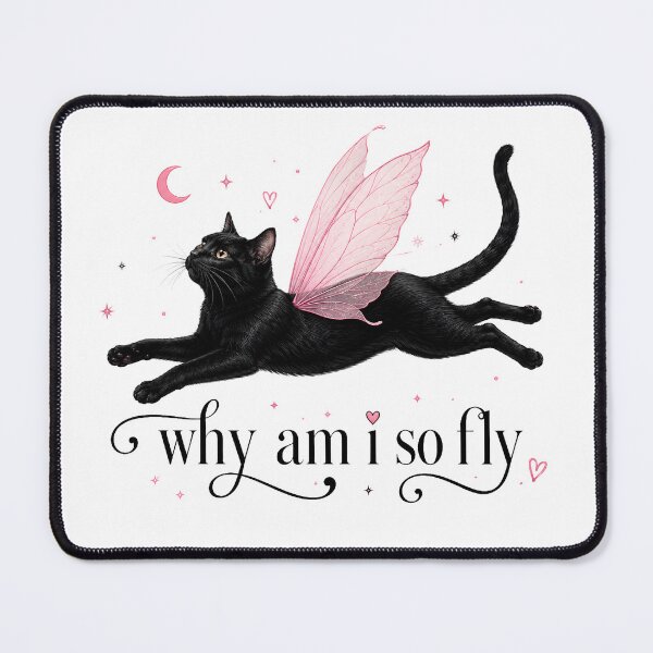 Item preview, Why Am I So Fly Black Cat Fairy Aesthetic Art designed and sold by VGAfanatic.