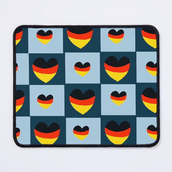 Item preview, Germany Hearts Checkered Squares Blue designed and sold by Designs by Sara Felton.