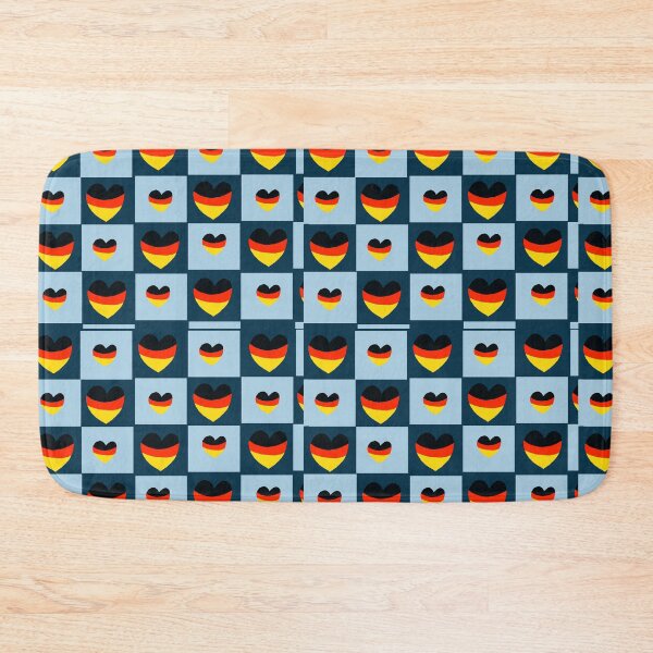 Item preview, Germany Hearts Checkered Squares Blue designed and sold by Designs by Sara Felton.
