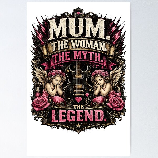 Item preview, Mum The Woman The Myth The Legend Rock Design designed and sold by LeCoinDeFredPro.