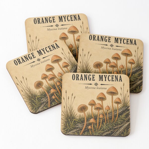 Item preview, Orange Mycena Mushroom designed and sold by StudioBloodmoon.