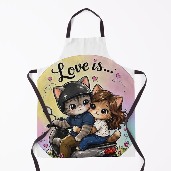 Item preview, Love Is A Scooter Ride - Cute Romantic Cats Illustration designed and sold by mimiartes.