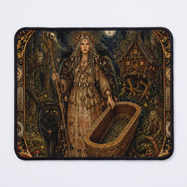 Item preview, Baba Yaga - The Guardian Between Worlds, Slavic Forest Mother, Dark Goddess of Wisdom, Chicken-Legged Hut, Art Nouveau Pagan Witch, Keeper of Ancient Secrets, Wild Spirit of the Woods designed and sold by Natalia-Vlad.