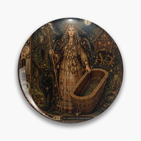 Item preview, Baba Yaga - The Guardian Between Worlds, Slavic Forest Mother, Dark Goddess of Wisdom, Chicken-Legged Hut, Art Nouveau Pagan Witch, Keeper of Ancient Secrets, Wild Spirit of the Woods designed and sold by Natalia-Vlad.