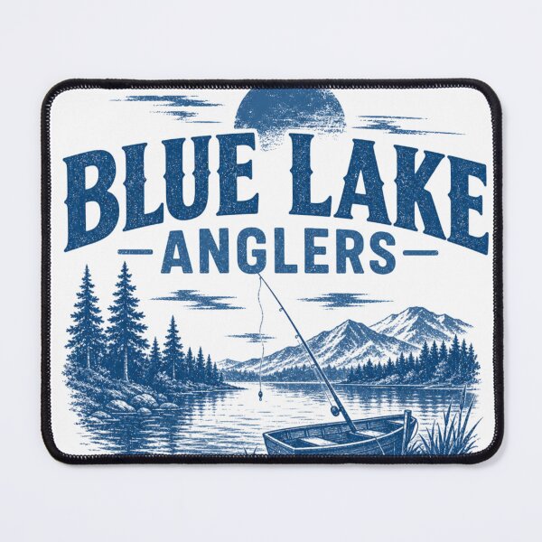 Item preview, Blue Lake Anglers Fishing Gift Tee designed and sold by CurlyDogDesigns.