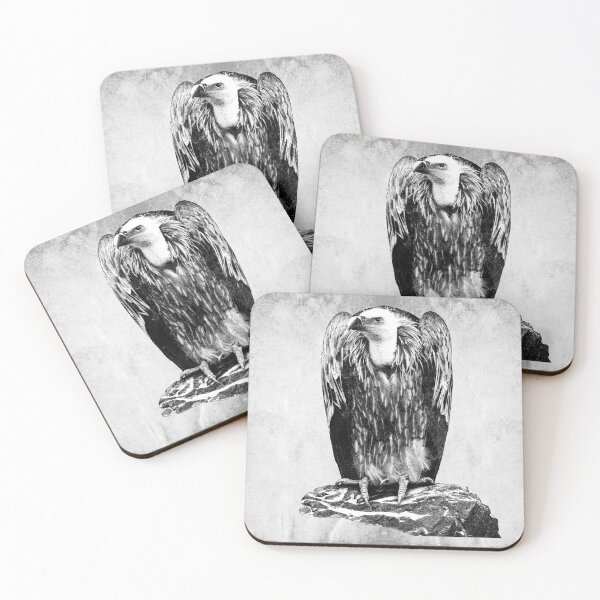 Item preview, Eurasian Griffon Vulture Dark Raptor Portrait Rock Perch Art designed and sold by Ghoul Enterprises.