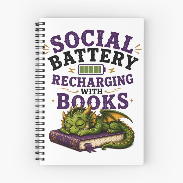 Item preview, Social Battery Recharging With Books Dragon Reader T-Shirt | Introvert Book Lover Design designed and sold by Digital Culture Studio.