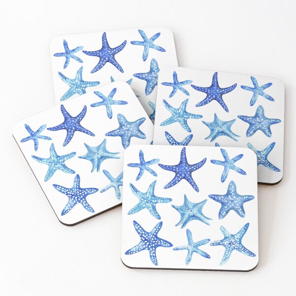 Item preview, Blue Watercolor Starfish T-Shirt for Beach Lovers | Coastal Starfish Sticker for Ocean Enthusiasts | Starfish Pattern Mug for Sea Life Fans | Nautical Starfish Tote Bag for Beach Days designed and sold by Noe Mill.