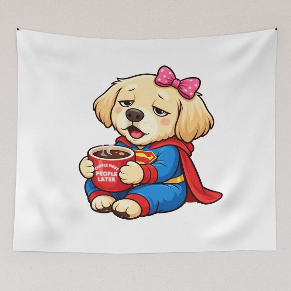 Item preview, Coffee First People Later Funny Dog T-Shirt designed and sold by Leogasup.