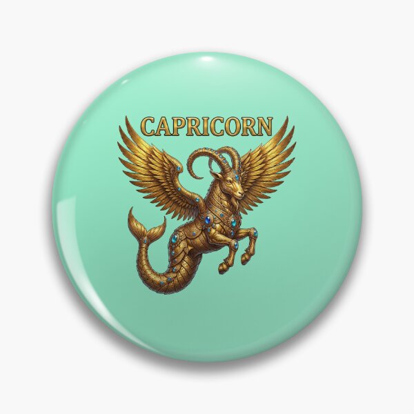 Item preview, Golden Capricorn Zodiac Winged Sea Goat Design designed and sold by Utopian-Magic.