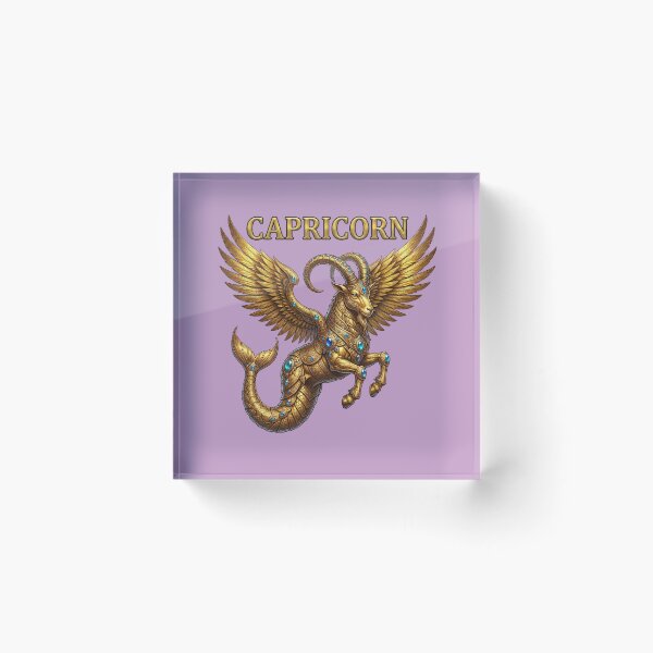 Item preview, Golden Capricorn Zodiac Winged Sea Goat Design designed and sold by Utopian-Magic.