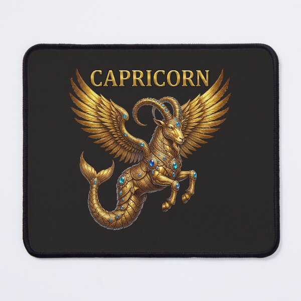 Item preview, Golden Capricorn Zodiac Winged Sea Goat Design designed and sold by Utopian-Magic.