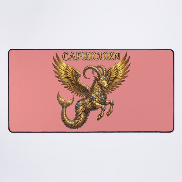 Item preview, Golden Capricorn Zodiac Winged Sea Goat Design designed and sold by Utopian-Magic.