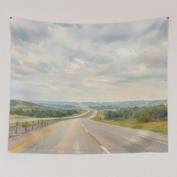Item preview, Winding Country Road Watercolor Landscape designed and sold by Pioneer Spirit Market.