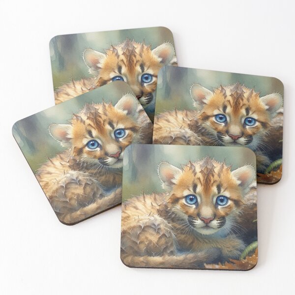 Artikelvorschau, Baby Wildcat Kitten with Blue Eyes Watercolor entworfen und verkauft von Pioneer Spirit Market.