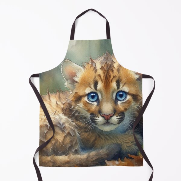 Item preview, Baby Wildcat Kitten with Blue Eyes Watercolor designed and sold by Pioneer Spirit Market.