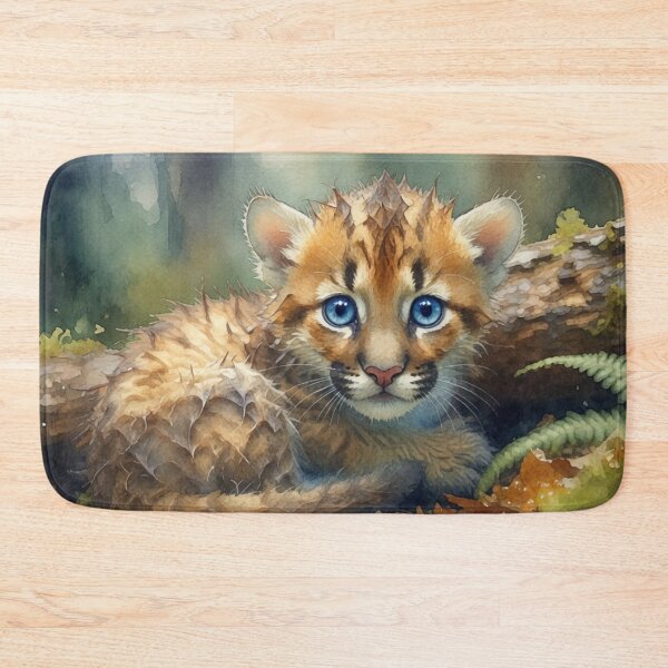 Item preview, Baby Wildcat Kitten with Blue Eyes Watercolor designed and sold by Pioneer Spirit Market.