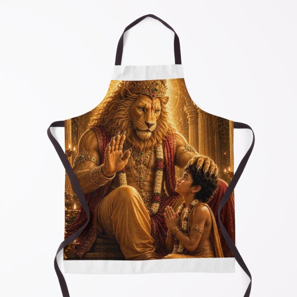 Item preview, Narasimha Blessing Prahlad | Divine Protection Hindu Devotional Art designed and sold by Homyar.