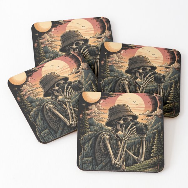 Item preview, Skeleton Nature Photographer Adventure Hiking Graphic designed and sold by SkeletonMood.