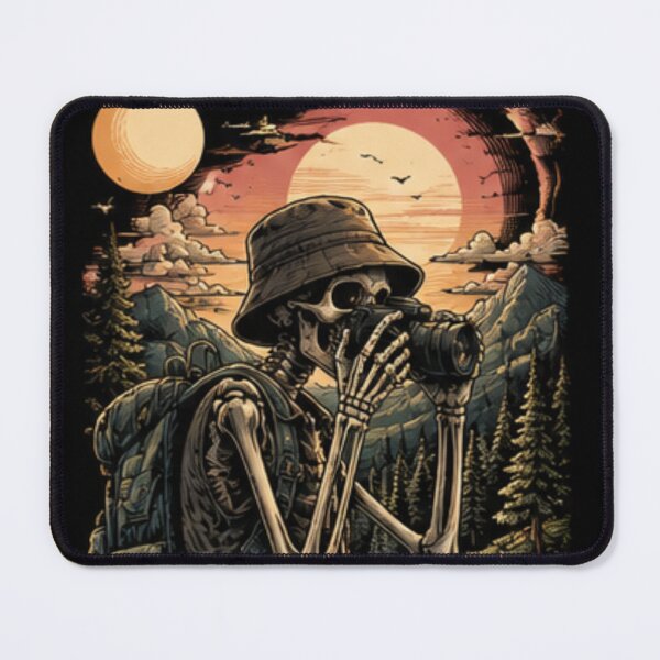 Item preview, Skeleton Nature Photographer Adventure Hiking Graphic designed and sold by SkeletonMood.
