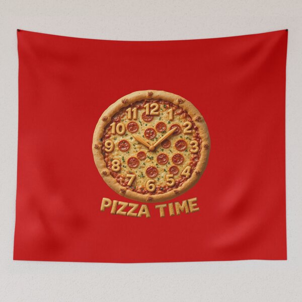 Item preview, Pizza Time– Creative Food Art “Pizza Clock” Design designed and sold by Ar0undTheW0rld.