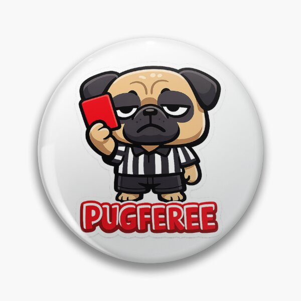 Item preview, Pugferee Funny Pug Dog Soccer Referee Red Card Sticker designed and sold by ProudPugClub.