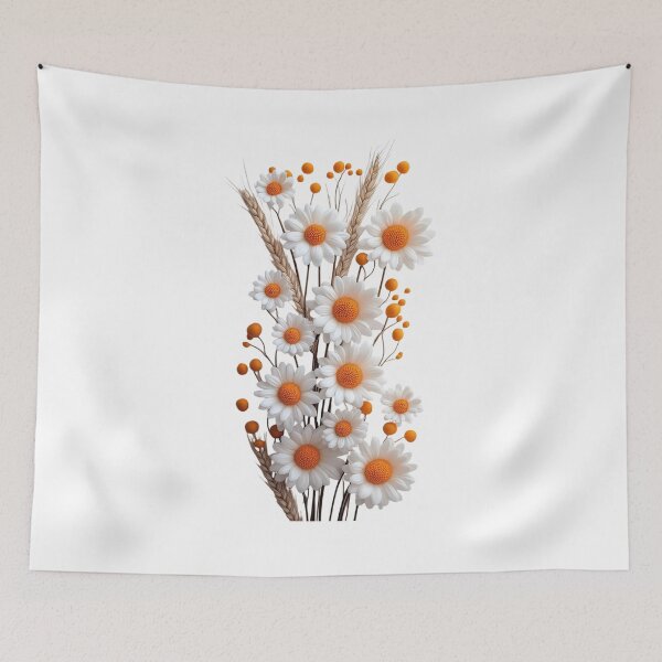 Item preview, Boho Dried Orange and White Flower Bouquet designed and sold by animenosekaiii.