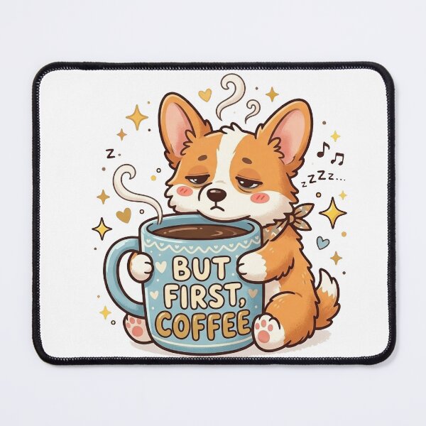 Item preview, Funny Corgi But First Coffee Shirt, Sleepy Corgi Coffee Lover Tee, Cute Corgi Gift for Coffee and Dog Lovers designed and sold by Wearable Canvas...