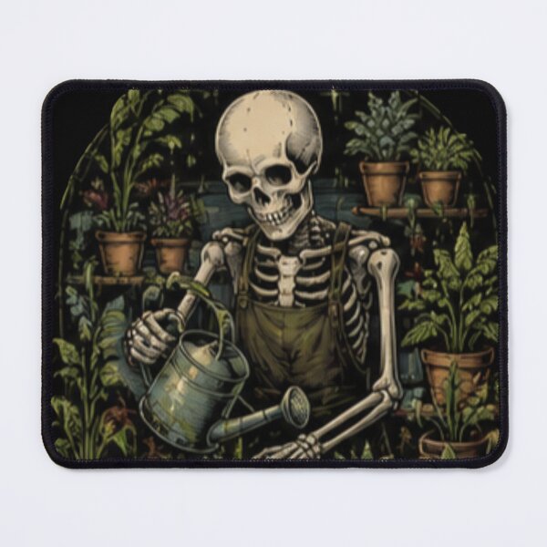 Item preview, Skeleton Gardener Watering Plants Gothic Garden Graphic designed and sold by SkeletonMood.