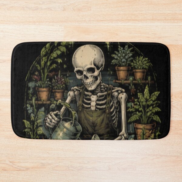 Item preview, Skeleton Gardener Watering Plants Gothic Garden Graphic designed and sold by SkeletonMood.