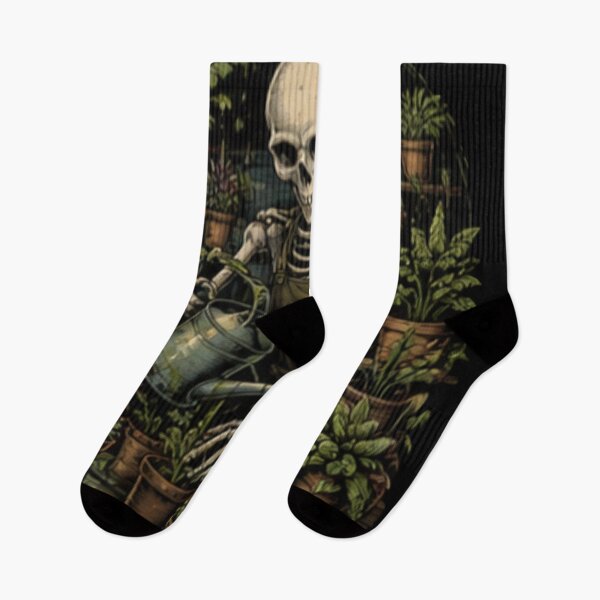 Item preview, Skeleton Gardener Watering Plants Gothic Garden Graphic designed and sold by SkeletonMood.