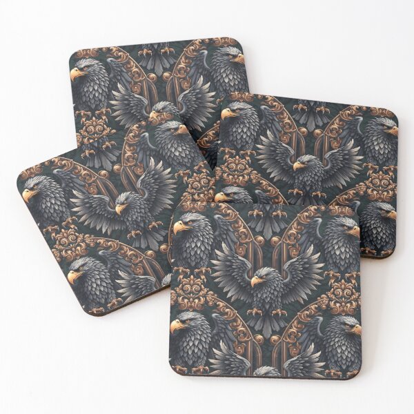 Item preview, Dark Gothic Raven Ornamental Pattern designed and sold by IntelliMindDesigns.