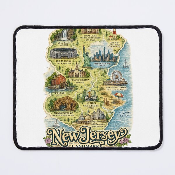 Item preview, New Jersey Landmarks: Garden State Highlights designed and sold by Fabrifrank.