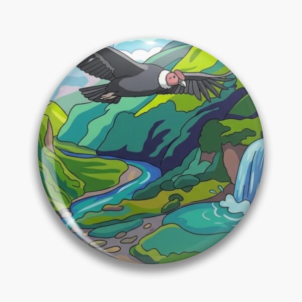 Item preview, Majestic Condor Over Valley Cartoon Landscape Art designed and sold by BLUESKY11a.